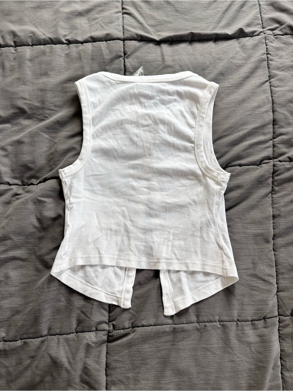 BDG White Ribbed Button-Front Tank - Picture 3 of 3